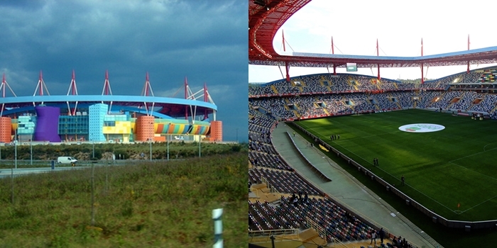 
Sân vận động Estadio Municipal de Aveiro tọa lạc tại Aveiro, Bồ Đào Nha và là một công trình kết hợp những hình khối nhiều màu sắc đa dạng khắp sân vận động. Các ghế ngồi cũng mang nhiều màu sắc khác nhau như đỏ, xanh lá cây, vàng,... tạo nên một khung cảnh rất sinh động và bắt mắt. Sân vận động này có sức chứa khoảng 30.000 chỗ ngồi và thậm chí khi không có khán giả, sân vận động này vẫn tạo nên một cảnh quan đẹp mắt.