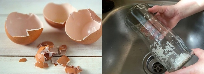 
Bạn chỉ cần nghiền nát vỏ trứng rồi cho vào bình, thêm nước và lắc thôi, vết bẩn cứng đầu sẽ nhanh chóng bị "thổi bay"