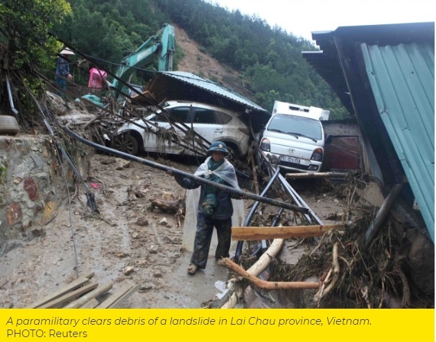 
Hãng tin Reuters của Anh đưa tin về tình hình bão lũ ở Việt Nam