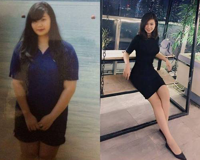 
Thu Lan trước và sau khi giảm 31 kg. Ảnh: Nhân vật cung cấp. 