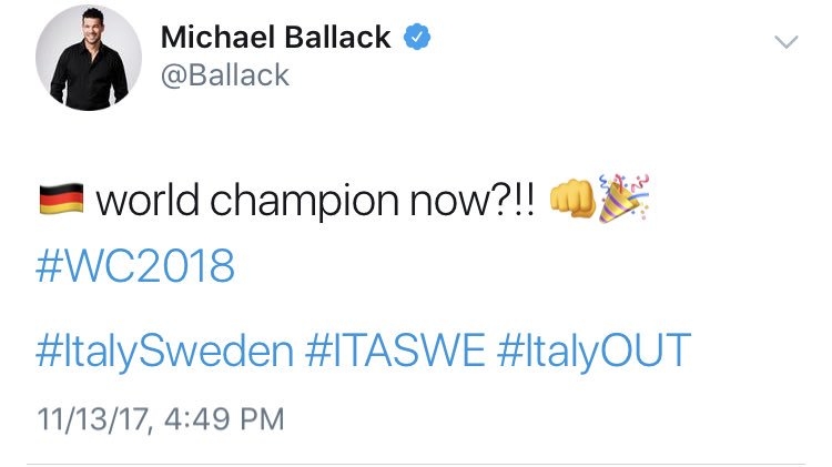 
Truyền thông Italia đào lại bài post cũ của Michael Ballack và gọi đó là "khẩu nghiệp".