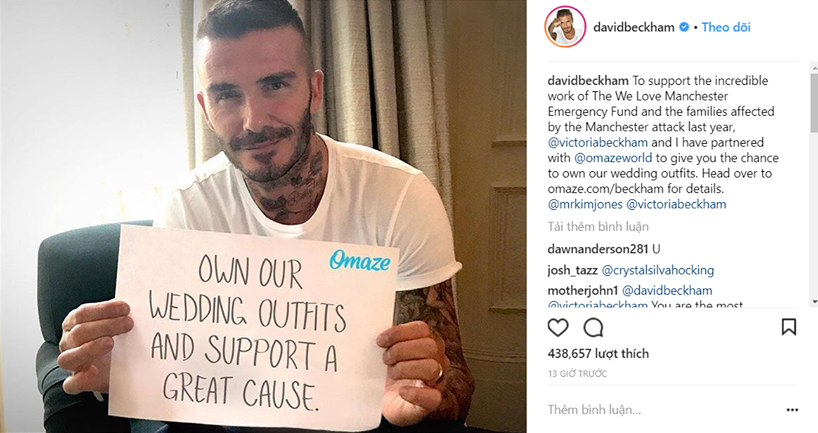 David Beckham rao bán trang phục dự đám cưới hoàng tử Harry vì lý do này