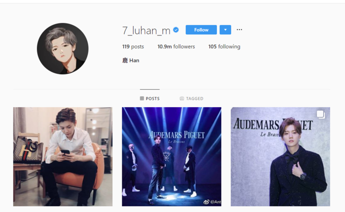 
Instagram của Luhan sắp sửa cán mốc 11 triệu followers.