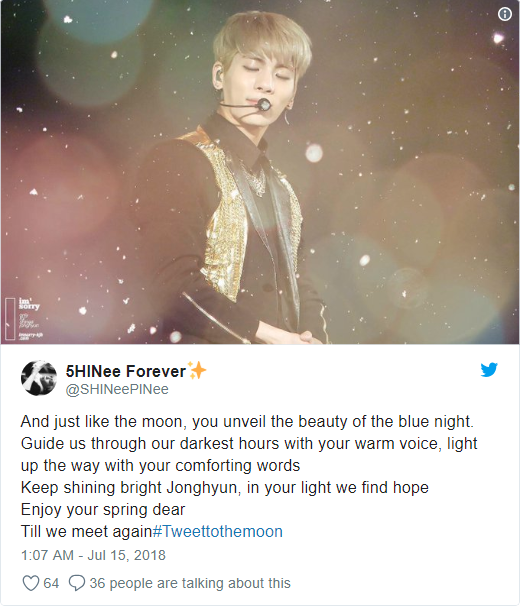 Ca khúc Moon của Jonghyun (SHINee) được gửi lên Mặt Trăng: Hãy luôn tỏa sáng êm dịu giữa đêm đen!