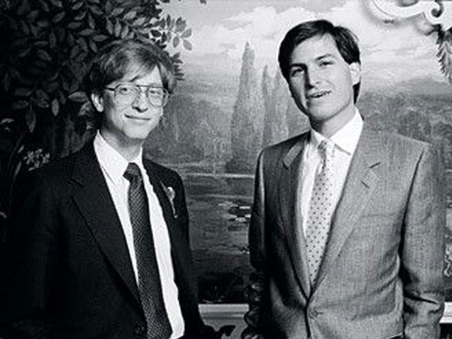 Bill Gates và Steve Jobs thời bấy giờ.