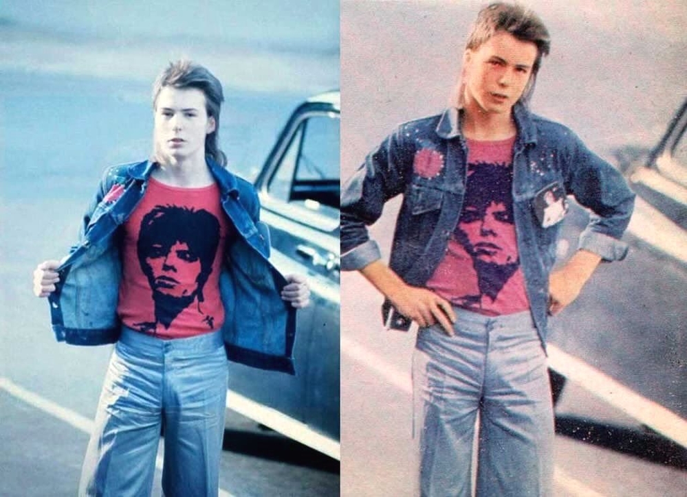 
Tay bass Sid Vicious lúc này 16 tuổi, tham dự buổi hòa nhạc của David Bowie