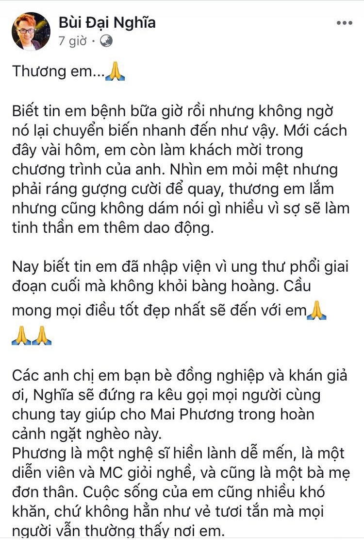 Sao Việt người cầu nguyện, người kêu gọi ủng hộ giúp Mai Phương vượt qua ung thư giai đoạn cuối - Tin sao Viet - Tin tuc sao Viet - Scandal sao Viet - Tin tuc cua Sao - Tin cua Sao