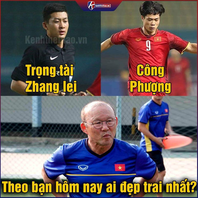 
Nhiều hình chế hài hước ra đời sau khi Olympic Việt Nam vượt qua đối thủ Bahrain với tỷ số 1-0 - Ảnh: Kênh thể thao