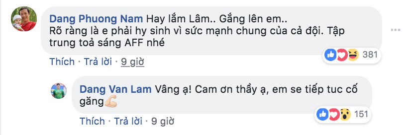 
Những người đàn anh nổi tiếng của bóng đá Việt Nam như Đặng Phương Nam và Phạm Như Thuần cũng chia sẻ với cảm xúc của Văn Lâm thời điểm hiện tại.