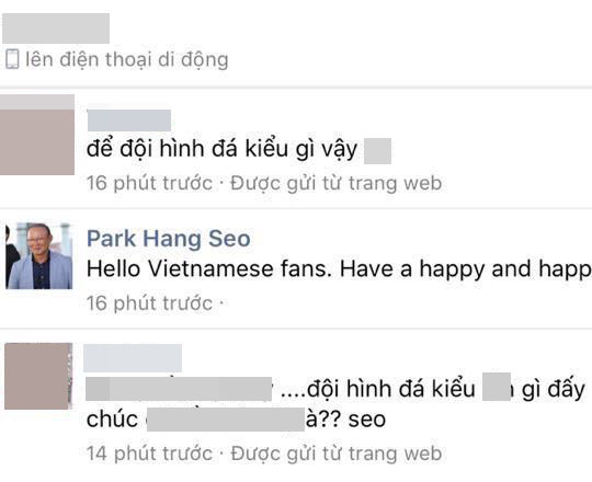 Fanpage của HLV Park Hang Seo bị CĐM 