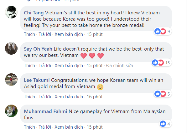 
Cộng đồng quốc tế bày tỏ sự tin tưởng và ngưỡng mộ các cầu thủ Việt Nam