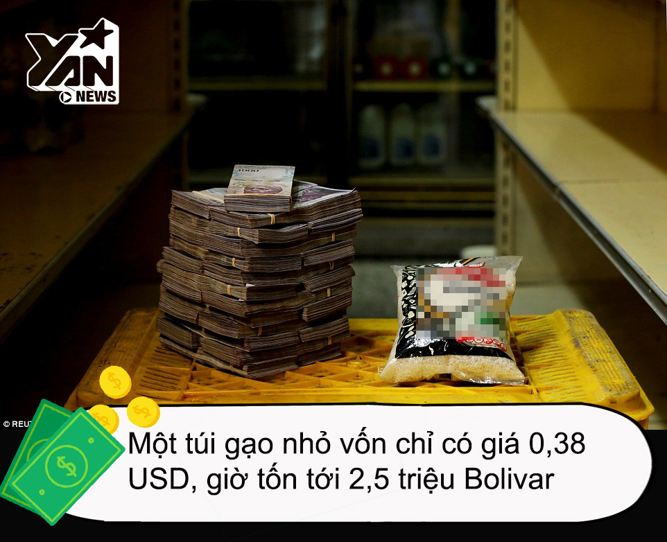Lạm phát ở Venezuela: Mang theo vài cân tiền mới mong mua được một gói... băng vệ sinh!