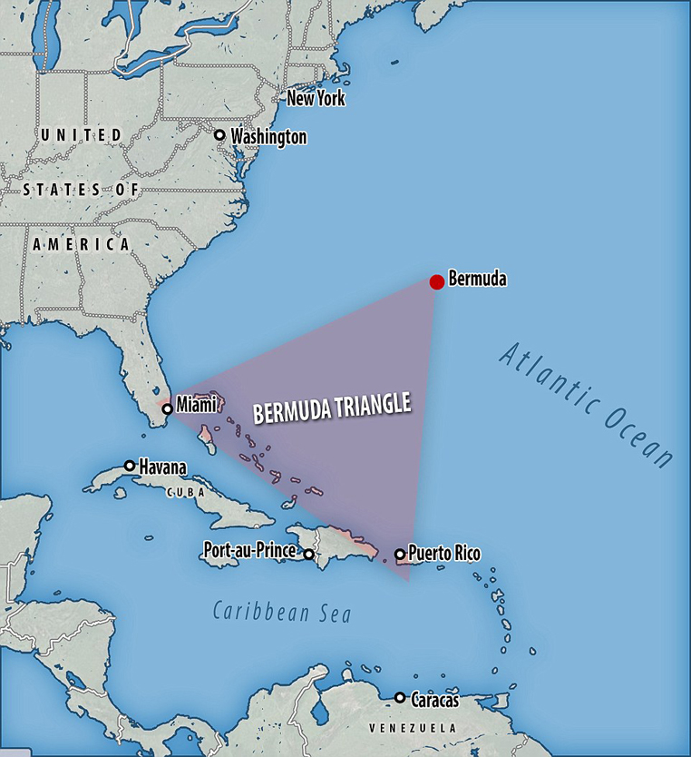 
Vị trí của nó nằm ngay bên trong vùng Tam Giác Quỷ Bermuda.
