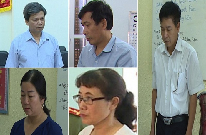 Ông Trần Xuân Yến, phó giám đốc Sở GD&ĐT Sơn La, cùng 4 thuốc cấp trong đường dây gian lận điểm thi tại Sơn La vừa bị khởi tố. Ảnh: TP