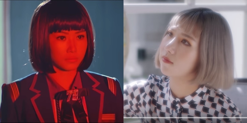 
Netizen chỉ ra tóc ngắn mái ngố của cô gái trong WHY giống của Min trong MV Có Em Chờ.