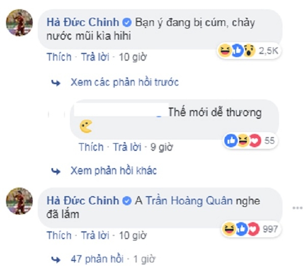  
Comment "troll" nữ sinh 10X của “Chinh Đen” đứng top trong phần bình luận - Ảnh: Chụp màn hình
