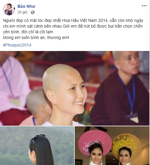 
Những dòng tâm trạng cùng hình ảnh của Á hậu vừa cập nhật trên trang cá nhân, tiết lộ về một gương mặt từng sở hữu mái tóc đẹp nhất tại Hoa hậu Việt Nam 2014, đã quyết định xuống tóc, xuất gia khiến công chúng xôn xao.