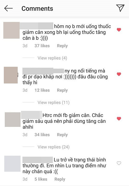 
Một số bình luận của cư dân mạng về những bài quảng cáo của bạn gái Quang Hải.