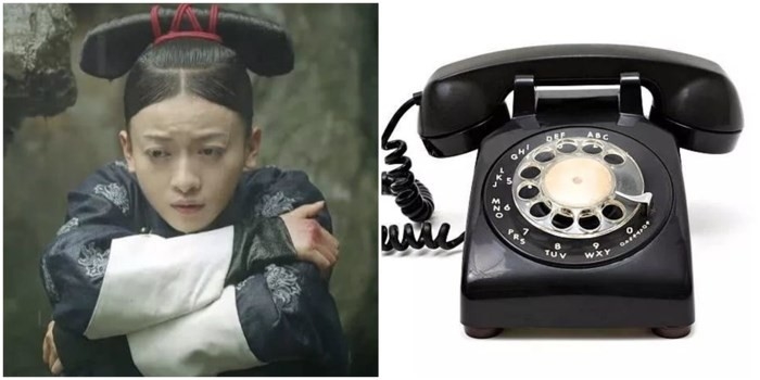 
Ngụy Anh Lạc (Ngô Cẩn Ngôn) lại như tái hiện lại chiếc điện thoại để bàn cổ điển ngày xưa với kiểu tóc khi bị đày vào Tân Gia Khố.