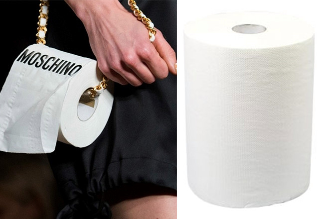 
Cuộn giấy vệ sinh cũng trở thành nguồn cảm hứng cho Moschino.
