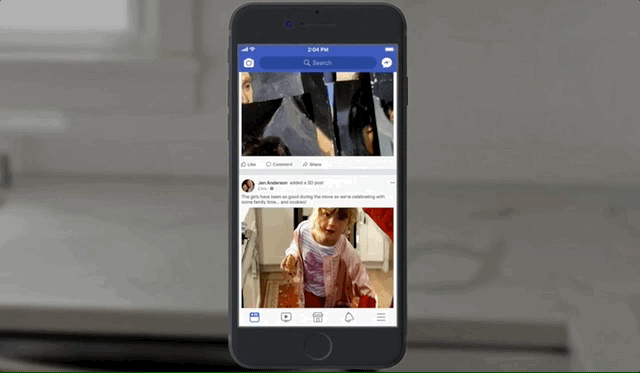 Facebook thay đổi, cho phép người dùng đăng ảnh 3D