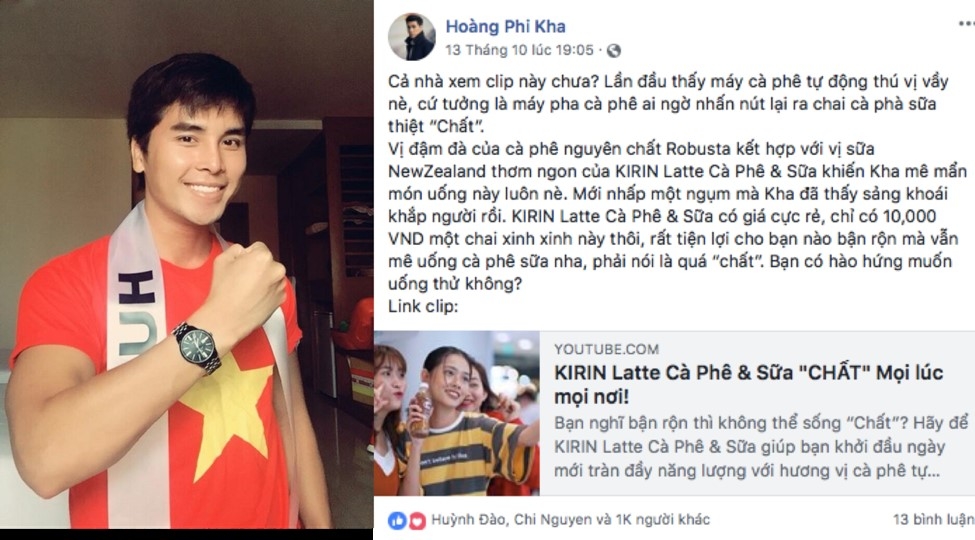 
Diễn viên Hoàng Phi Kha chia sẻ mình là “fan cứng” của KIRIN Latte Cà Phê & Sữa