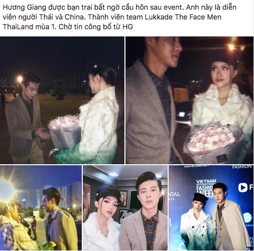 
Bài đăng cùng những hình ảnh tình cảm của Hoa hậu Hương Giang và mỹ nam The Face Men Thailand.
