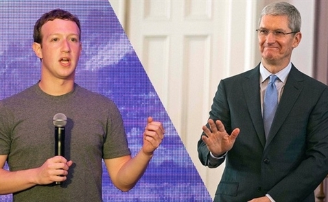 
Đây không phải lần đầu tiên Mark Zuckerberg và Tim Cook "khẩu chiến".