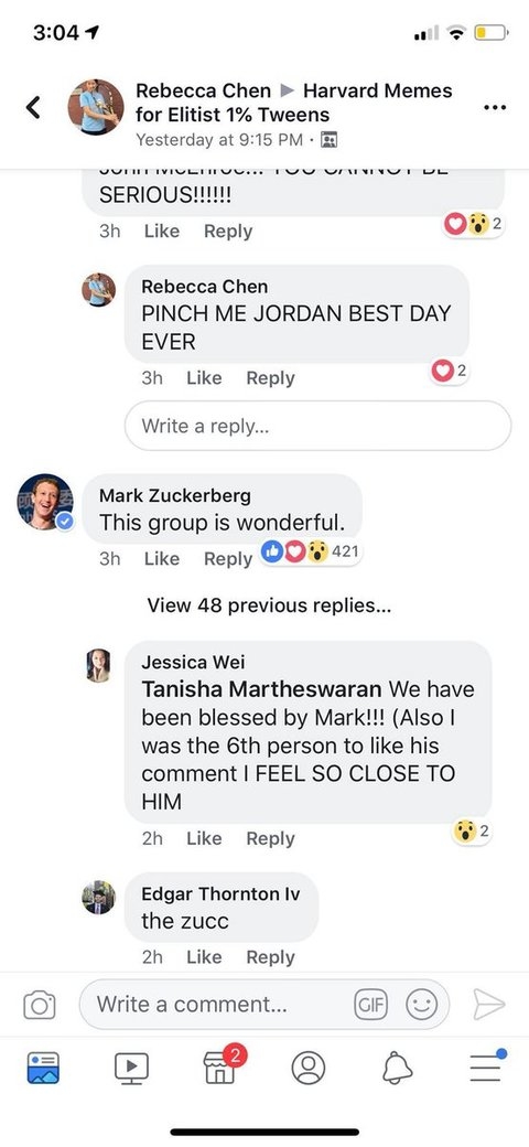 
"Nhóm này thật tuyệt vời.", Mark Zuckerberg bình luận.
