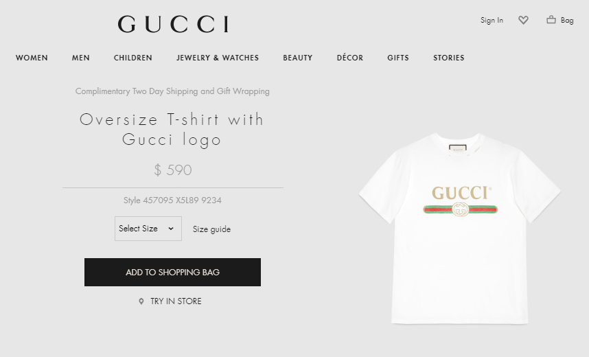 
Một thiết kế của nhà mốt Gucci dành cho phái đẹp với giá $590, khoảng hơn 13 triệu đồng.
