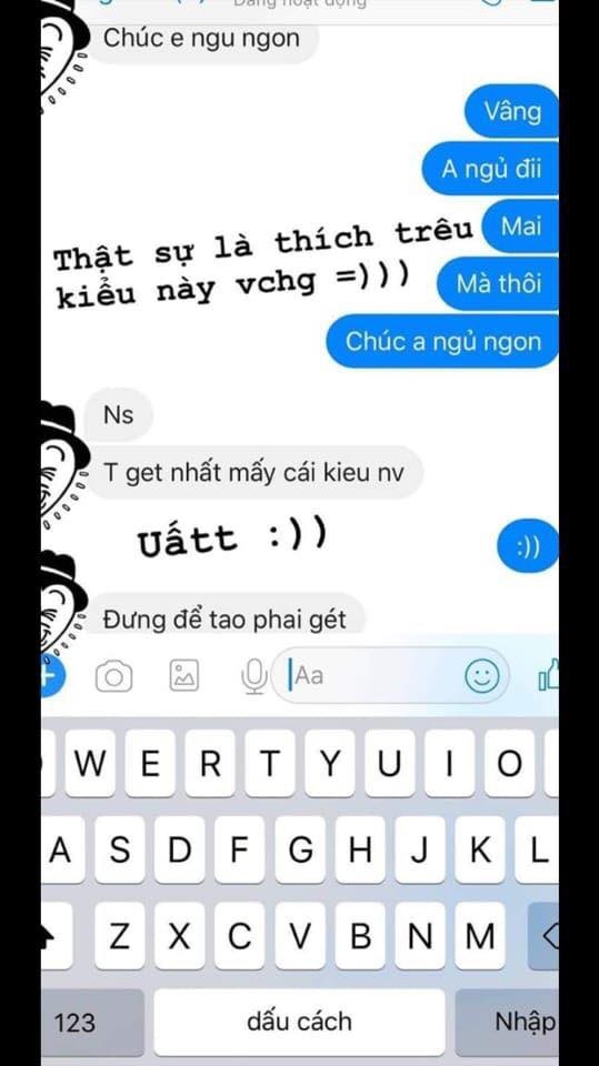 
Đoạn hội thoại tình cảm được "bạn gái tin đồn" của Hà Đức Chinh chia sẻ trên mạng xã hội
