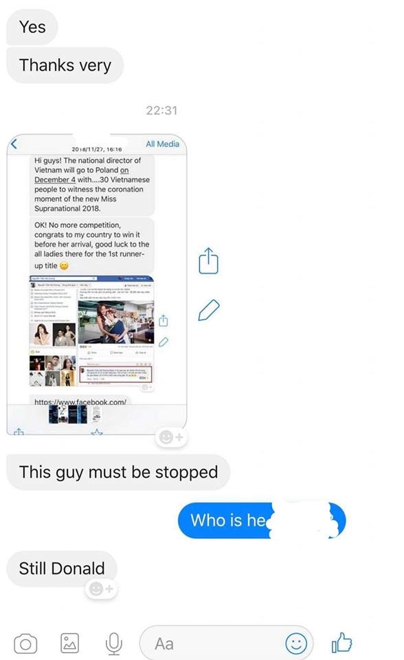 
Tin nhắn của trợ lý ông chủ tịch bị GDQG khác nổi giận nhắn tin làm phiền và nhiều tin như thế từ nhiều GDQG được Hoa hậu Hải Dương chia sẻ.