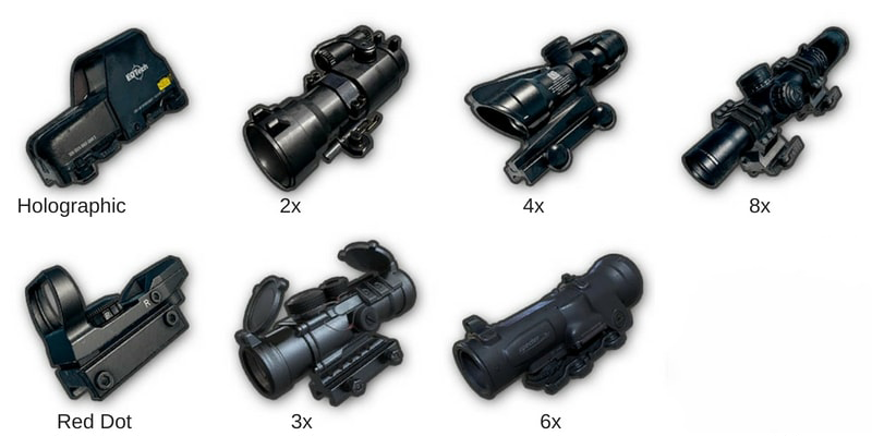 
Các loại scope trong PUBG Mobile