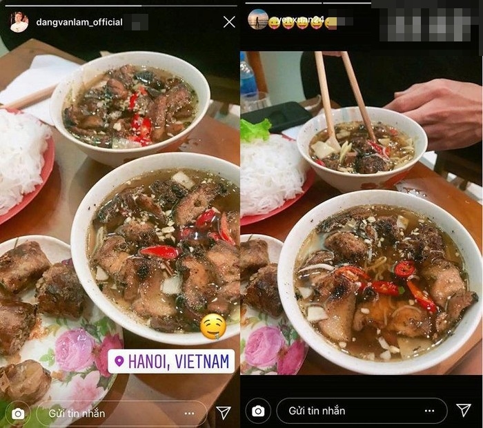 
Instagram của Lâm Tây và bạn gái tin đồn - Bùi Thị Yến Xuân - cùng đăng ảnh check-in ăn bún chả tại Hà Nội - Ảnh: chụp màn hình