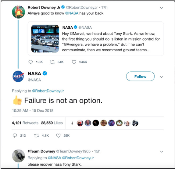 Được NASA tích cực hỗ trợ, Tony Stark đã có phát biểu gây bão cộng đồng mạng