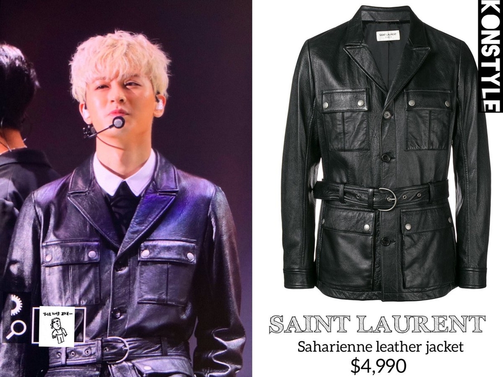 
Yunghyeong với chiếc Saharienne leather Jacket của hãng.