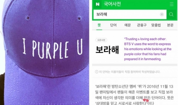 
"I purple you!" còn trở thành một câu nói được định nghĩa rõ ràng khi tìm kiếm trên Naver
