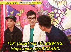 
Trong show hay trên truyền hình thì T.O.P vẫn sẵn sàng cho Seungri ăn bạt tai