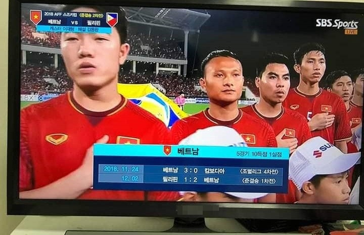 
Truyền hình Hàn Quốc chiếu trận bán kết lượt về - Ảnh: Internet