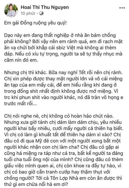 Hoa hậu Thu Hoài đáp trả Vy Oanh cực gắt: 
