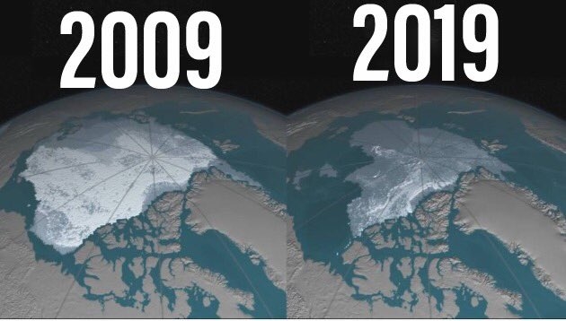 
Băng tan, hệ quả lớn nhất từ sự nóng lên toàn cầu. Vào năm 2018, người ta ghi nhận lần đầu tiên trong lịch sử, khối băng vĩnh cửu dày và lâu đời nhất ở ngoài khơi bờ biển phía Bắc Greenland, Bắc Cực đã bắt đầu tan chảy.