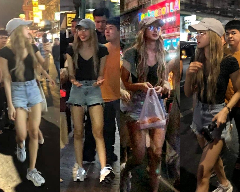 
Lisa cực tươi tắn trong buổi tối hiếm hoi trên đường phố Thái Lan.