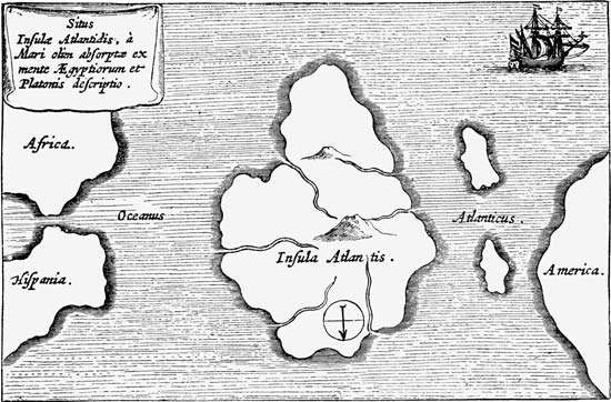 
Một tấm bản đồ Atlentis ở giữa Đại Tây Dương được vẽ năm 1969.