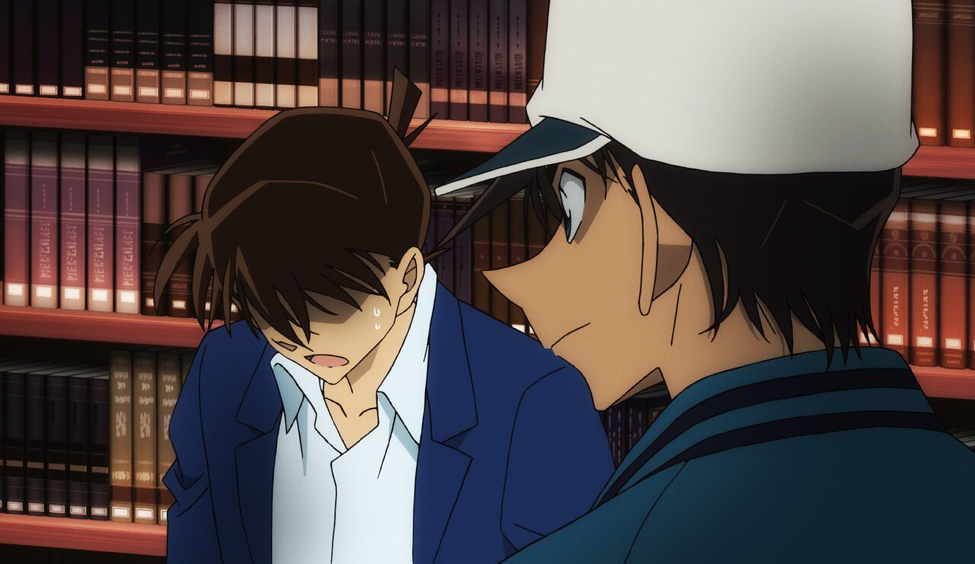 
Hình ảnh lần đầu tiên Conan được trở lại thành Shinichi trong lần gặp gỡ đầu tiên với Hattori. Sau cùng thì anh chàng "thám tử miền Tây"  cũng biết được bí mật của Shinichi và ra sức giúp đỡ "đồng môn".