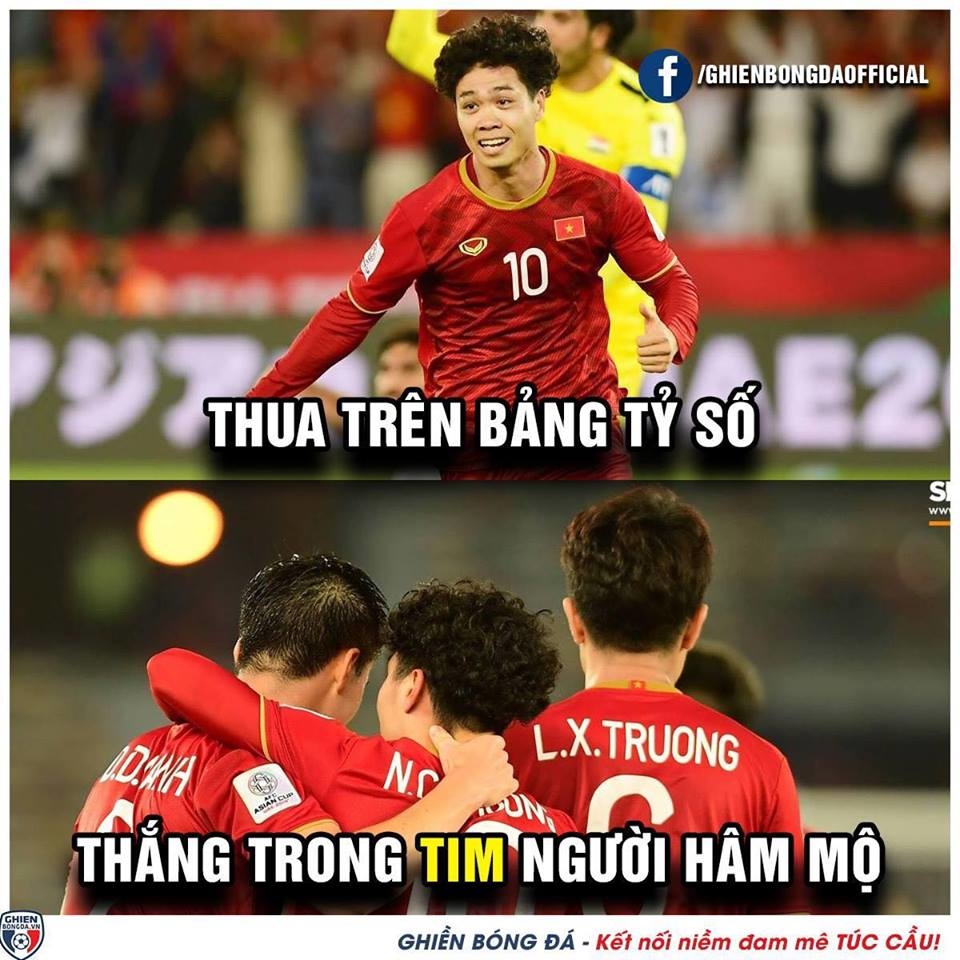 
Dù thua, song tuyển Việt Nam vẫn luôn giành chiến thắng trong tim người hâm mộ. (Nguồn ảnh: Ghiền Bóng Đá).