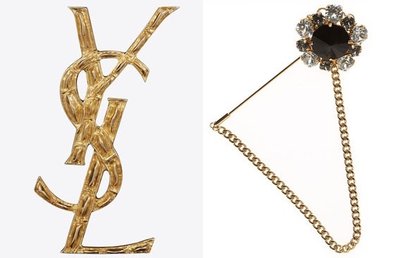 
Ghim cài áo cùa YSL 7,8 triệu đồng và ghim cài đính đá của Dolce & Gabbana khoảng 21 triệu đồng.