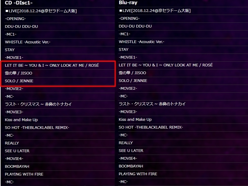 
Trước đó, tiết mục solo của Lisa cũng không hề có tên trong DVD concert của BLACKPINK ở Kyocera Dome.