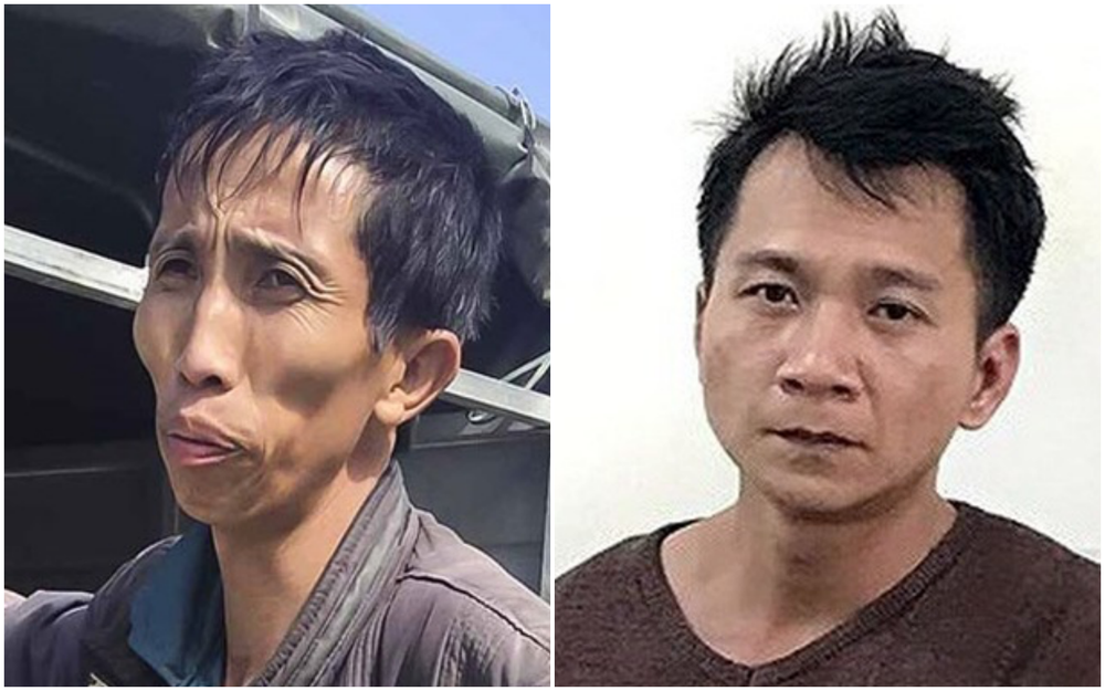 Nghi phạm Bùi Văn Công (trái) và nghi phạm Vương Văn Hùng