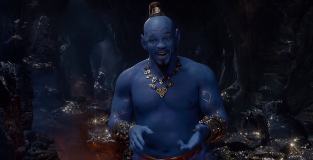 
Tạo hình của Will Smith trong Aladdin.