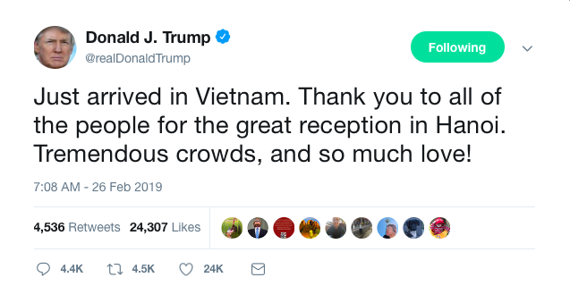 Tổng thống Mỹ Donald Trump hết lời ca ngợi Việt Nam: 